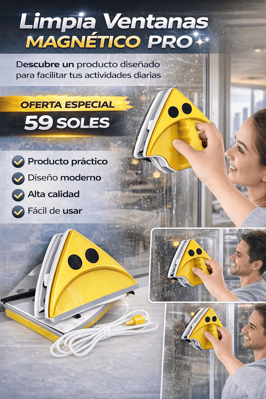 Limpia Ventanas Magnético Pro