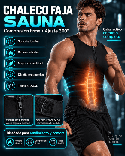 Chaleco termico con faja premium
