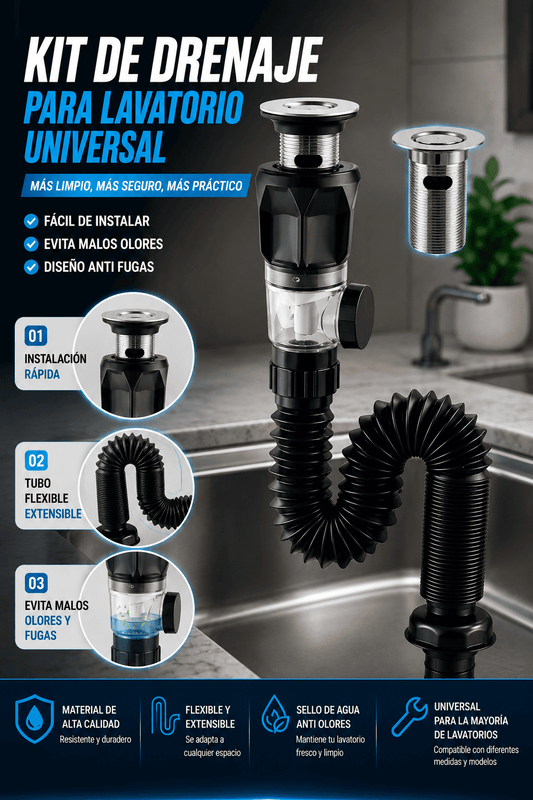Kit de drenaje para lavatorio universal