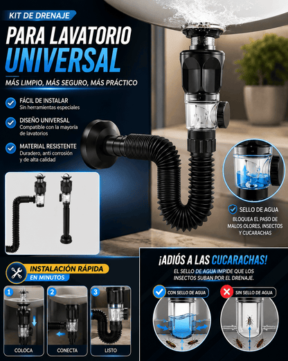 Kit de drenaje para lavatorio universal